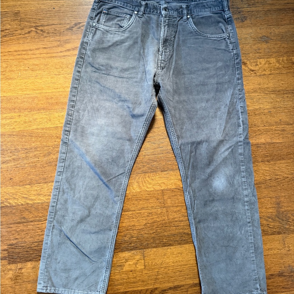Men's Organic Cotton Corduroy Jeans 34x32 Gray